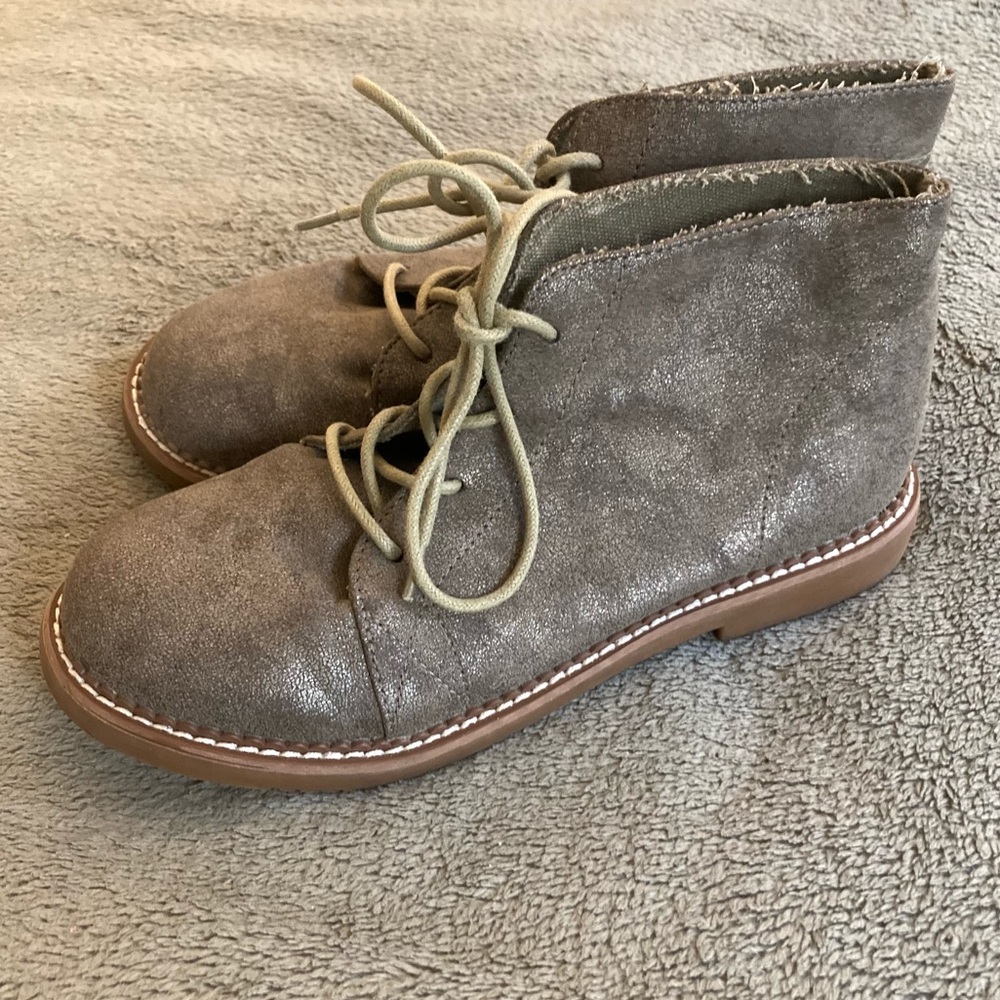 Corkys Taupe Shimmery Lace-Up Ankle Boots